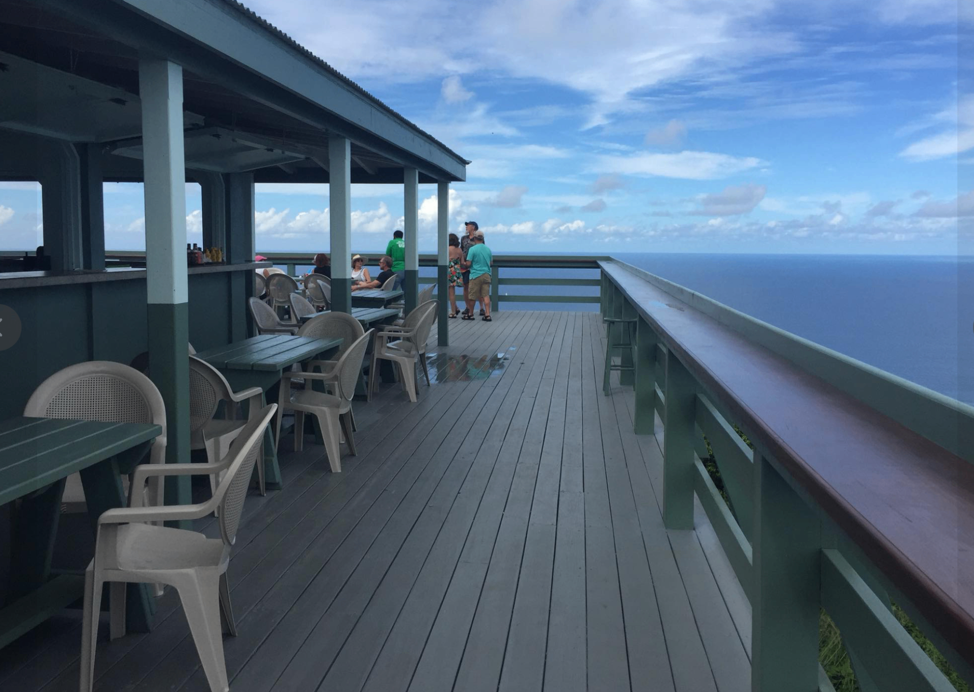 The Hog Heaven deck overlooking the ocean