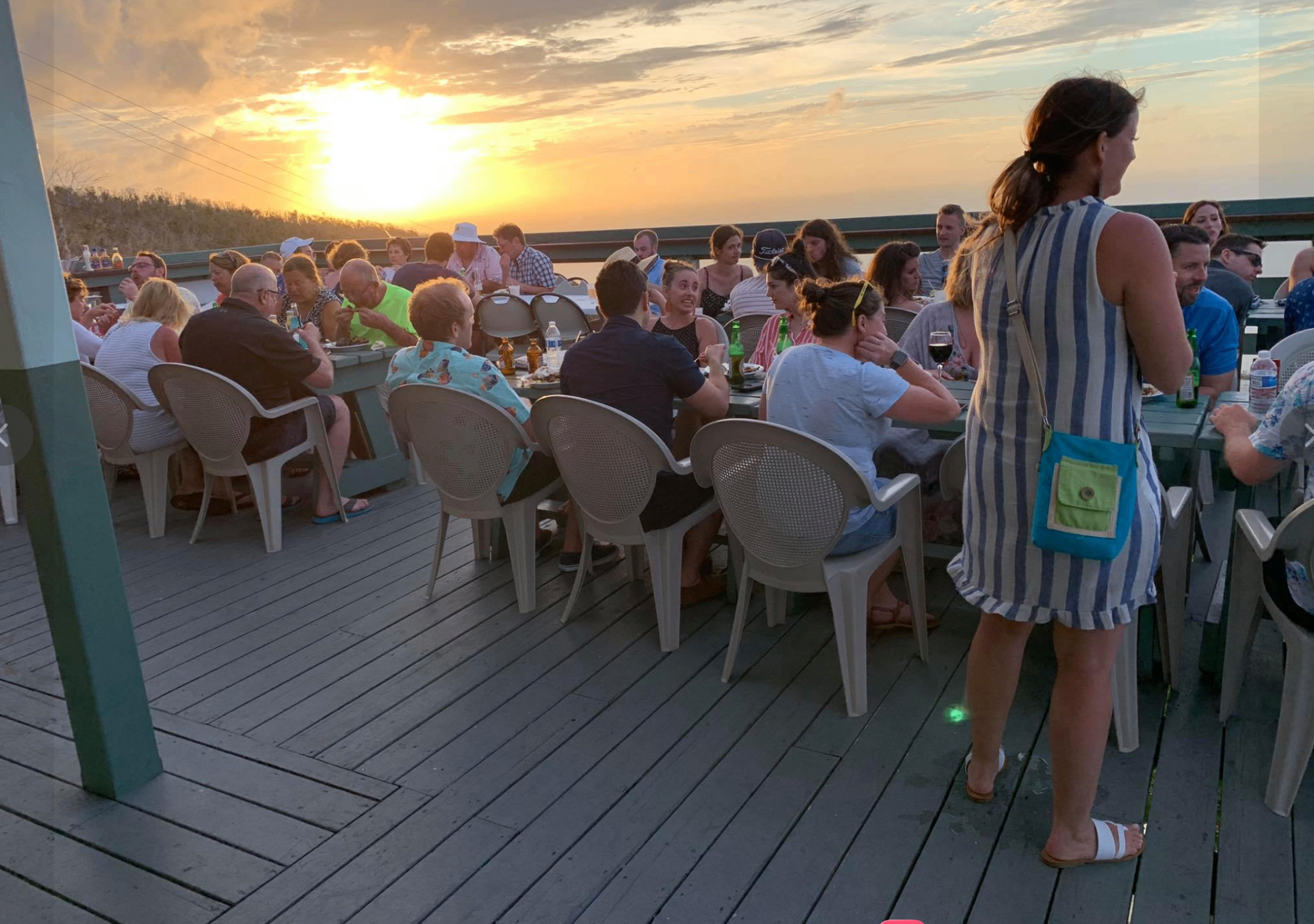 Sunset dinner on the Hog Heaven deck