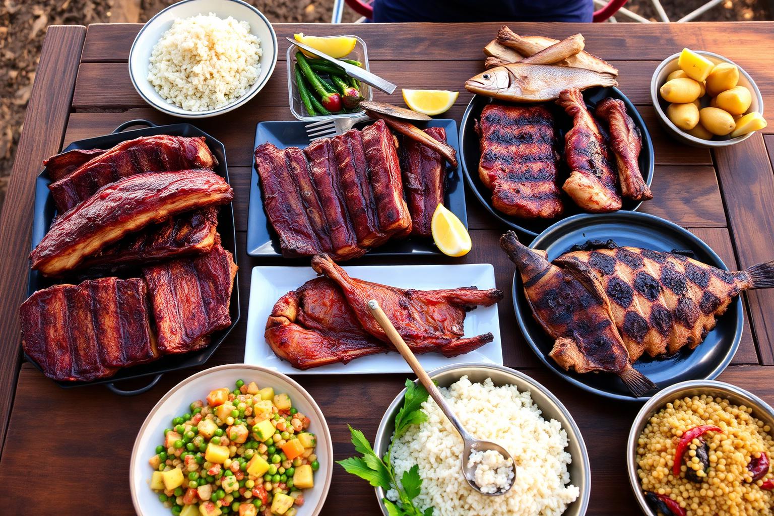 Caribbean BBQ spread