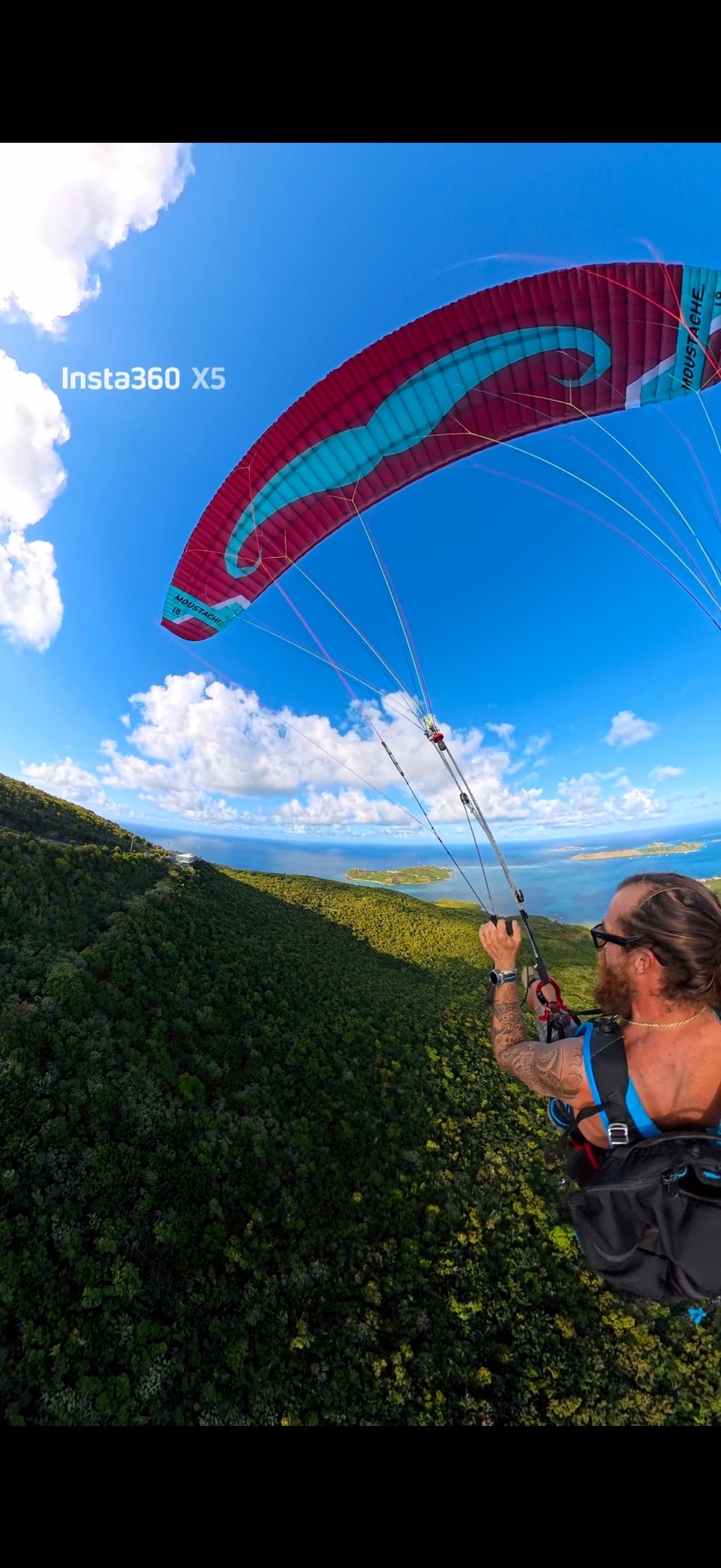 Paragliding the Virgin Gorda coastline