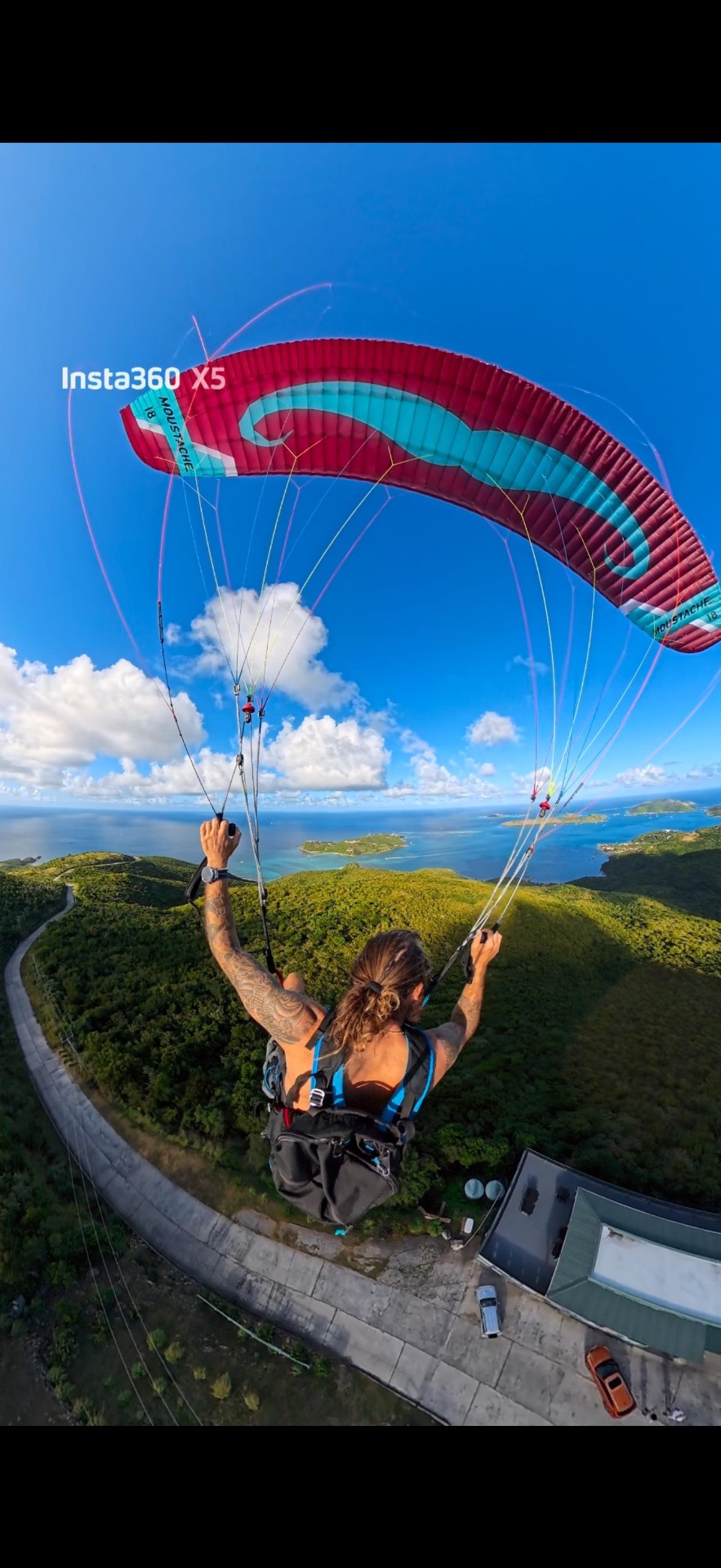 Paraglider over Virgin Gorda's North Sound